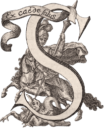 Iniciála S s jazdcom — logo Slovenského časopisu historického