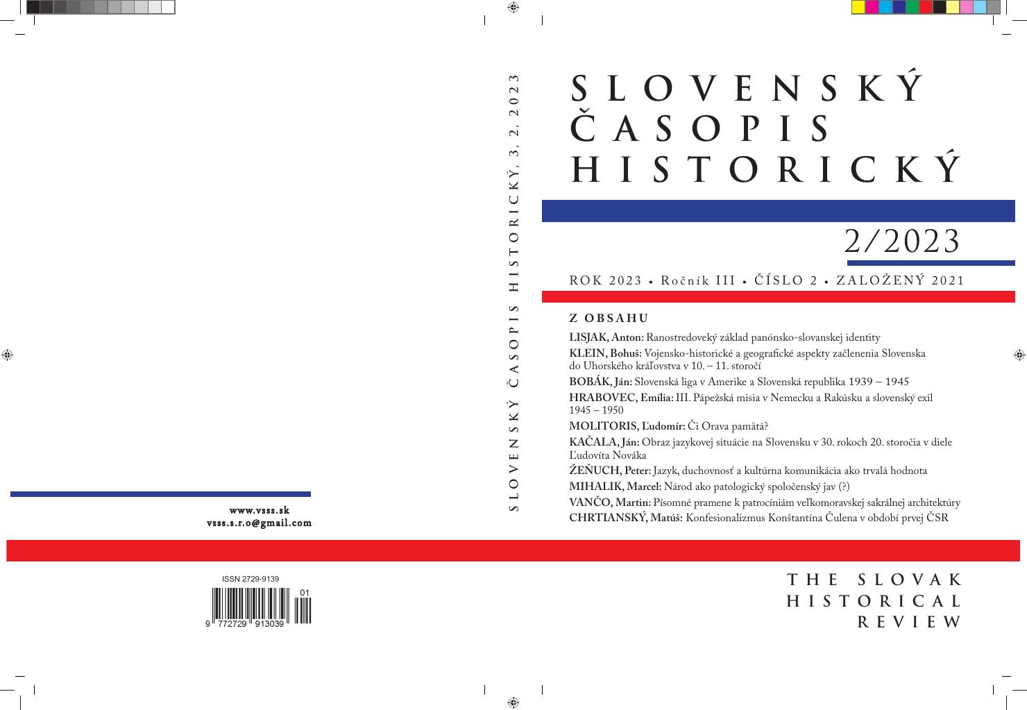 Obálka — Slovenský časopis historický 2/2023